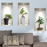 Ambiance set s 3 zidne 3D samoljepljive naljepnice bonsai plants Cijene