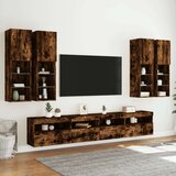  7-dijelni set zidnih TV ormarića LED boja dimljenog hrasta | shoptok.hr