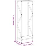  Stalak za drva bijeli 34x25x100 cm Hladno valjani čelik | shoptok.hr