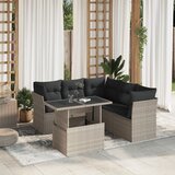 vidaXL 6-dijelni set vrtnih sofa od poliratana s jastucima svjetlosivi | shoptok.hr