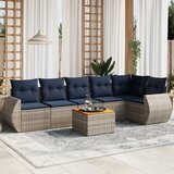  Vrtni set od 7 dijelova s jastucima, sivi poliratan Grey | shoptok.hr
