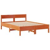 vidaXL Krevet s regalom za knjige bez madraca 140x200 cm od borovine | shoptok.hr