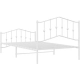 Metalni Kovinski posteljni okvir z vzglavjem in vznožjem bel 100x200 cm | Shoptok.si