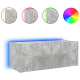 TV ormarić s LED svjetlima siva boja betona 80x35x31 cm | Eponuda.com