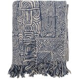 Bloomingville Modra odeja iz mešanice bombaža 130x160 cm Bresso – Cene