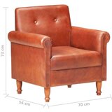  Zaobljena fotelja od prave kože smeđa | shoptok.hr