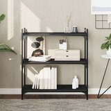  Regal za knjige s 3 razine crni 80x30x86 cm konstruirano drvo | shoptok.hr