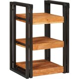 vidaXL Nočna omarica 2 pcs Rjava in črna Trden les akacije | Shoptok.si