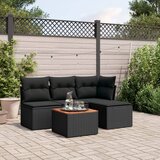 Maison Chic Seti vrtnega pohištva - Vrtna garnitura - Vrtni pohištvo set 5-delna z blazinami črn poli ratan, (21818037) | Shoptok.si