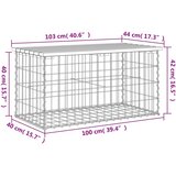  Vrtna klupa s gabionskim dizajnom 103x44x42 cm masivna borovina | shoptok.hr