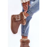 Boto Faux Fur-Lined Clasp Snow Boots Dark Beige Dulca | Shoptok.si