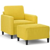 vidaXL Fotelja s tabureom žuta 60 cm baršunasta Cijene
