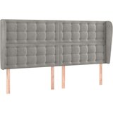  Uzglavlje s ušima svjetlosivo 203x23x118/128 cm baršunasto | shoptok.hr