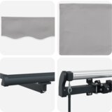 vidaXL Manuelna uvlačiva tenda svjetlosiva 450x350 cm, zamjenski materijal za tenda 4.5x3.5 m okvir svjetlosiva | shoptok.hr