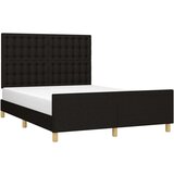  Okvir za krevet s uzglavljem crni 140 x 200 cm od tkanine | shoptok.hr