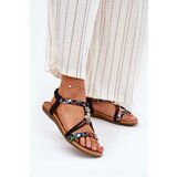 EVENTO Women's Sandals With Pins And Braided Straps Black Nusoreth | Shoptok.si