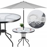 springos stakleni okrugli vrtni stol, crni 90 cm | shoptok.hr