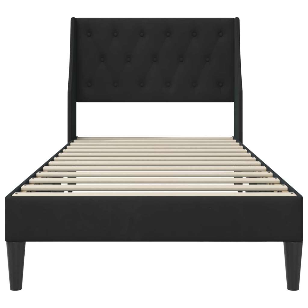  Okvir za krevet s uzglavljem Crna 90 x 200 cm Baršun - Crna 90 x 200 cm | shoptok.hr