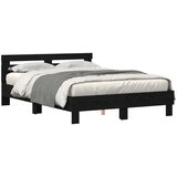 vidaXL Crni okvir za krevet od hrasta Crni hrast Čvrsti hrast 150 x 200 cm | shoptok.hr