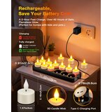 YME 12x LED polnilne čajne svečke z daljincem in polnilno postajo | Shoptok.si