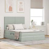 vidaXL Krevet S LED lampica Svijetlo siva 140 x 200 cm Baršun | shoptok.hr