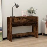 Maison Chic konzolna miza - miza ob steni dimljen hrast 100x39x75 cm inženirski les, (21786488) | Shoptok.si