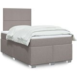 vidaXL Box spring postelja z vzmetnico taupe 120x190 cm blago | Shoptok.si
