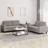  2-dijelni set sofa smeđesivi od tkanine Cijene