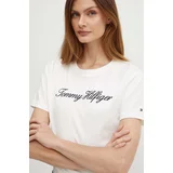 Tommy Hilfiger Bombažna kratka majica ženska, bela barva, WW0WW43459