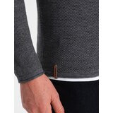 Ombre Men's cotton sweater with round neckline - graphite melange | Eponuda.ba