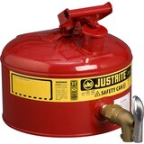 Justrite Varnostna posoda za praznjenje s točilno pipo, jeklena pločevina, prostornina 9,5 l, rdeče lakirana | Shoptok.si