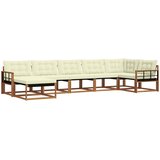  Set vanjskih sofa 7 kom. Prirodna i krem Čvrsto drvo akacije | shoptok.hr