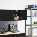  Garažni zidni ormarić od crnog konstruiranog drva | shoptok.hr