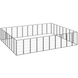 vidaXL Ograda za pse s 36 panela crna 50 x 100 cm čelik obložen prahom | shoptok.hr