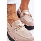 S. BARSKI Patent Leather Platform Loafers Beige Ronin | shoptok.hr