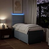 vidaXL Box spring postelja z vzmetnico svetlo siva 90x200 cm blago | Shoptok.si