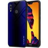 Cadorabo Ohišje, združljiv s Huawei - Stripe Optics v kobaltu vijolični - zaščitni pokrov iz silikona TPU in hrbet iz kaljenega stekla, (20570903) | Shoptok.si