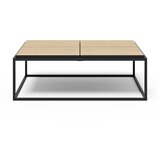 TemaHome Crni/u prirodnoj boji stolić za kavu s pločom stola u dekoru hrasta 75x120 cm Douro – Cijene