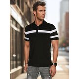 DStreet Koszulka męska polo z paskami czarna | Shoptok.si