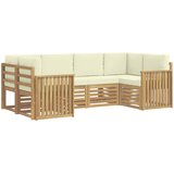  Set vanjskih sofa 6 pcs Bijela i krem 245 x 128,5 x 73 cm | shoptok.hr