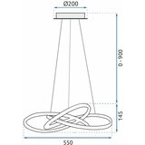 Toolight Stropna viseća svjetiljka prsten moderna LED + daljinski upravljač APP393-CP Chrome | shoptok.hr