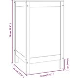 Kutija za rublje crna 44 x 44 x 76 cm od masivne borovine | shoptok.hr