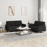  2-dijelni set sofa s jastucima crni od tkanine | shoptok.hr