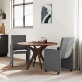 vidaXL Jedilni stoli s kolesom 2 pcs Temno siva 57 x 66 x 94 cm blago | Shoptok.si