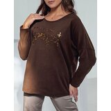 DStreet Bluzka damska oversize PERFSTYLE czekoladowa | Shoptok.si