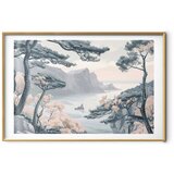  Plakat - Blue Coast in Delicate Colors 90x60 Zlatni okvir s margom | shoptok.hr