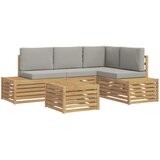  Set vanjskih sofa s jastukom 5 Komad Bijela i svjetlosiva | shoptok.hr