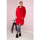 Kesi Tunic with a clutch on the front Oversize red | Shoptok.si