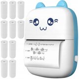  12v1 komplet mini prenosni aku. foto termični tiskalnik bluetooth moder mucek | Shoptok.si