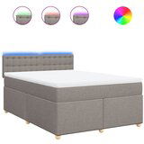 vidaXL Box spring postelja z vzmetnico taupe 140x190 cm blago, (21305274) | Shoptok.si